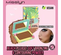 MISSLYN 1 pièce Poudre de bronzage et de contouring Beach Please!,Bronzer mat avec miroir,Texture douce pigmentée et mélangeable,Maquillage de contour de visage léger et longue tenue pour les voyages,