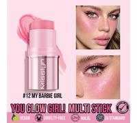 MISSLYN 1 pièce You Glow Girl! Bâton multi-usage, Bâton de maquillage multi-usage en crème, Formule richement pigmentée ultra-estompable, Fini léger et sans couture pour le visage et les joues pour un
