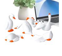 Missmisq Figurines Animalières de Tableau de Bord,6 Pièces Figurine Animale Oies Ornement - Petite Statue de Tableau de Bord | pour Véhicule Automobile Camping-Car Bureau Voyage Routier Navette