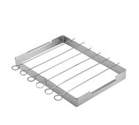 Missmisq Grille pour grill extérieur, brochettes avec grille | Ensemble de shish kabob à support pliant | Support de gril de camp avec 6 bâtonnets de brochettes, ustensiles de grillade pour empêcher