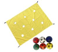 Missmisq Jeu De Team Building Tarp À Trous pour Apprentissage en Groupe,Activités De Groupe Collaboratives avec 6 Balles | Matériel De Formation pour Entreprises, Écoles Et Extérieur