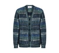 Missoni - Cardigan en mélange de laine à carreaux avec poches latérales - Homme - Pulls - Bleu - Taille: M