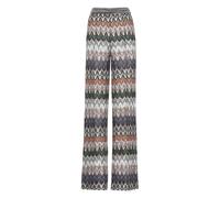 Missoni, Femme, Pantalons, Multicolore, Taille: 36 FR Pantalon Large en Viscose et Coton Lamé avec Motif de Dentelle