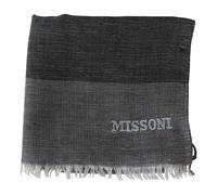 Missoni, Homme, Accessoires, Gris, Taille: ONE Size Écharpe de luxe en laine à rayures avec logo
