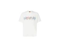 Missoni - T-shirt en coton à col rond avec insert en zigzag dégradé - Homme - Tops - Blanc - Taille: S