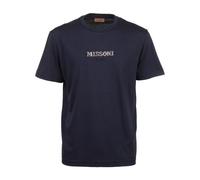 Missoni - T-shirt imprimé à manches courtes et col rond - Homme - Tops - Bleu - Taille: S