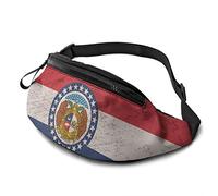 Missouri Grunge Drapeau Taille Pack Sac avec Ceinture Réglable Sling Pocket Bandoulière pour Voyage Randonnée Cyclisme Course à Pied