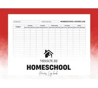 Missouri Homeschool Hours Log Book: Track Daily Education Time and Weekly Records for Homeschool Families in Missouri