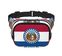 Missouri State Flag Imprimé Mode Sac Bandoulière Randonnée Sac Banane Carré Double Couche Voyage et Fitness