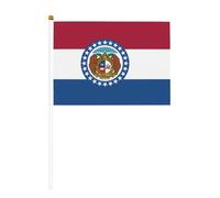 Missouri State Flag Lot de 10 drapeaux à main 14 x 20,8 cm Convient pour les fêtes, les célébrations et toutes sortes d'événements.