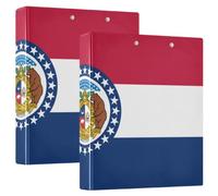 Missouri State Flag Lot de 200 classeurs à anneaux en D avec couverture de poche 3,8 cm