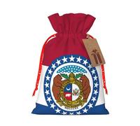 Missouri State Flag Print Drawstring Gift Bags Réutilisables Party Favors Holiday Birthday Pochettes écologiques