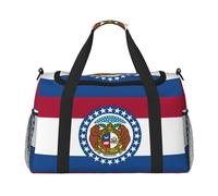 Missouri State Flag Print Sac de week-end pour femme, sacs de voyage, articles personnels, sac de voyage, sac de voyage, accessoires de voyage, Noir , Taille unique