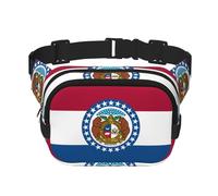 Missouri State Flag Square Sac banane double couche avec sangle réglable pour activités de plein air, noir, taille unique, Noir , Taille unique