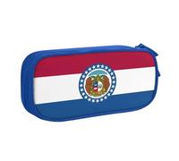 Missouri State Sac de papeterie léger avec imprimé drapeau de l'État du Missouri pour l'école, le bureau, les voyages, garçons et filles, bleu, Taille unique, Ensemble cartable
