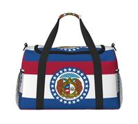 Missouri State Sac de voyage imprimé drapeau de l'État du Missouri Sac de week-end Sac de gym Sac de nuit Sacs de voyage essentiels pour femmes hommes Sac à bandoulière, Noir , Taille unique