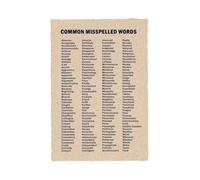 Misspelled Words Educational Poster Spelling Aid for Students