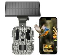 Misstech Caméra solaire 4K UHD pour la surveillance du jardin, caméra de chasse avec activation rapide de 0,1 s pour enregistrer les animaux, vision nocturne claire 64 MP/4K, pas de frais mensuels