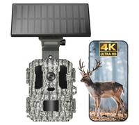 Misstech Caméra solaire 4K UHD pour la surveillance du jardin, caméra de chasse avec activation rapide de 0,1 s pour enregistrer les animaux, vision nocturne claire 64 MP/4K, pas de frais mensuels
