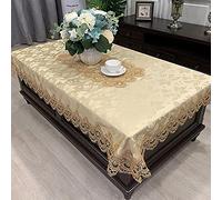 MissW Nappe en Dentelle Moderne Tissu De Comptoir De Télévision Rectangulaire Européen Tissu De Table Basse Lavable À Broderie De Fleurs Convient pour Table Basse Meuble TV, 130x175cm