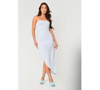 Missy Empire Bandeau Asymmetric Midi Dress Bleu 8 (XS) Female
