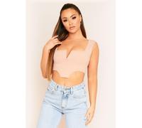 Missy Empire Bar Square Neck Corset Crop Top Rose 10 (S) Female