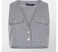 Missy Empire Boucle Crop Top Noir 14 (L) Female