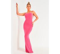 Missy Empire Bum Backless Maxi Dress Rose 6 (2XS) Female