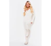 Missy Empire Button Jumpsuit Crème 12 (M) Female