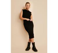 Missy Empire Cable Knit Midi Dress Noir 6 (2XS) Female