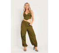 Missy Empire Cargo Trousers With Toggle Kaki 10 (S) Female