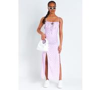 Missy Empire Checkerboard Print Maxi Dress Lilas 8 (XS) Female