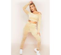 Missy Empire Chenille Drawstring Joggers Beige 4 (3XS) Female