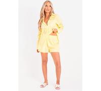Missy Empire Cotton Oversized High Waisted Runner Shorts Citron 8 (XS) Female
