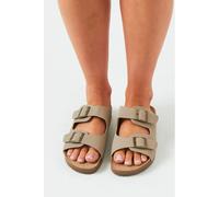 Missy Empire Croc Effect Sandals Beige 8 (41) Female