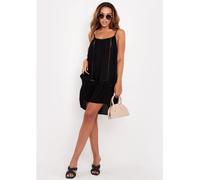 Missy Empire Crochet Detail Beach Mini Dress Noir 8 (XS) Female
