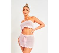 Missy Empire Crochet Knit Bandeau Top Rose 10 (S) Female