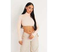 Missy Empire Crop Roll Neck Knitted Jumper Nu 12 (M) Female