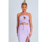 Missy Empire Cut Out Halter Neck Slinky Top Lilas 8 (XS) Female