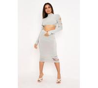 Missy Empire Cut Out Midi Skirt Sauge 10 (S) Female