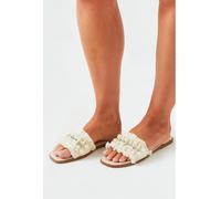 Missy Empire Diamante Vamp Espadrille Flatform Sandals Crème 4 (37) Female