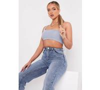 Missy Empire Double Thick One Shoulder Crop Top Bleu 10 (S) Female