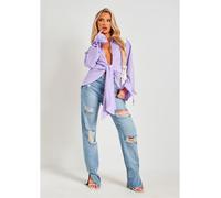 Missy Empire Drape Detail Shirt Lilas 8 (XS) Female