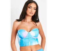 Missy Empire Dye Printed Cropped Corset Bleu 12 (M) Female