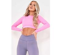 Missy Empire Empire Long Sleeve Gym Crop Top Rose 8 (XS) Female