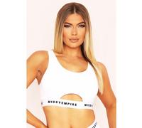 Missy Empire Empire Tape Cut Out Front Lounge Bra Blanc 4 (3XS) Female