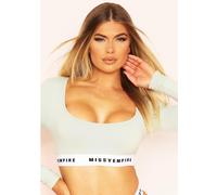 Missy Empire Empire Tape Long Sleeve Loungewear Crop Top Sauge 10 (S) Female