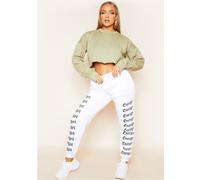 Missy Empire Energy Slogan Joggers Blanc 12 (M) Female