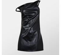 Missy Empire Faux Leather Twisted One Shoulder Mini Dress Noir 8 (XS) Female