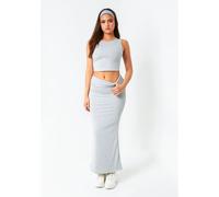 Missy Empire Fold Over Maxi Skirt Gris 8 (XS) Female